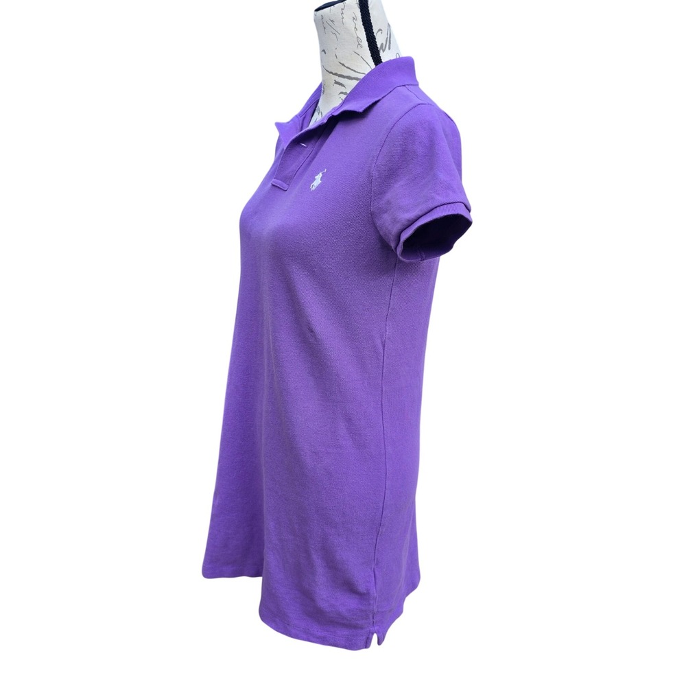 Polo Ralph Lauren 49S Womens Purple The Mesh Mini Short Sleeve Polo Dress Size M - Picture 3 of 9
